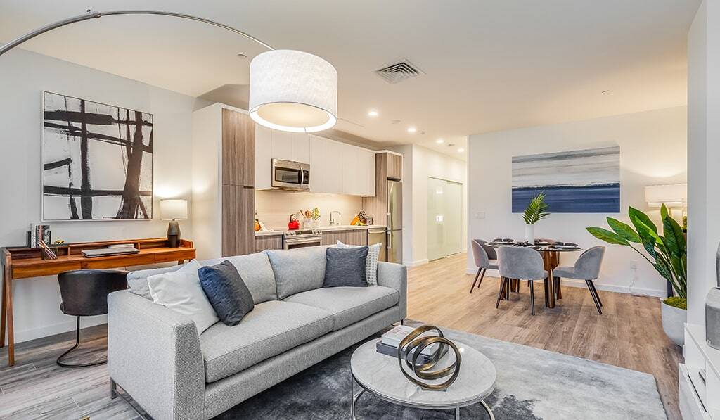 Model apartment at The Residences at Bishop Place - Living Room
