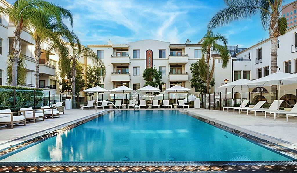 The Pool at The Glendon Westwood apartment community