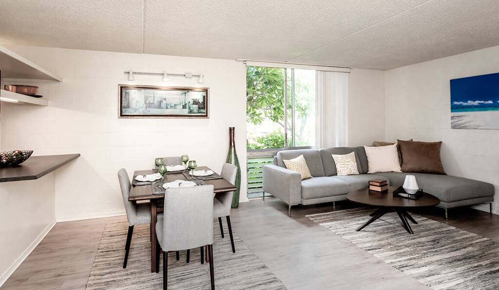 Furnished living room at MHA