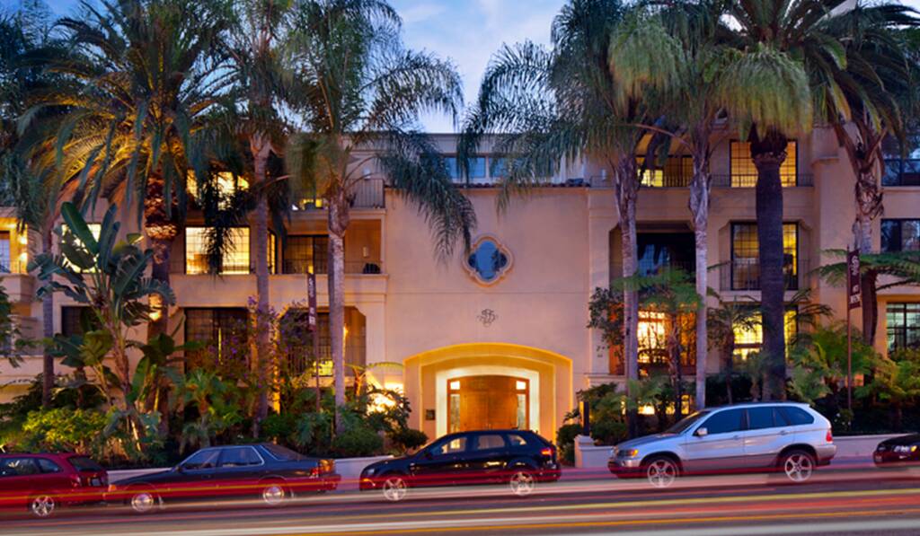 555 Barrington exterior night shot