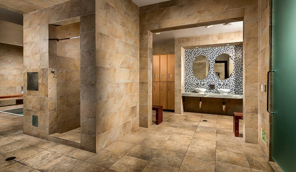 Spa locker rooms at The Glendon