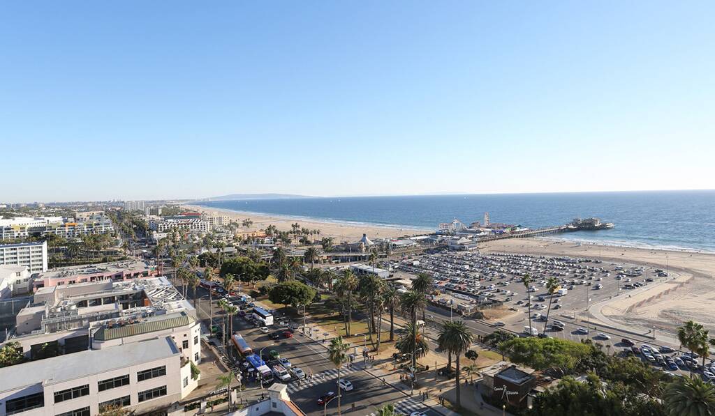 View of pier from Pacific Plaza Santa Monica apartment
