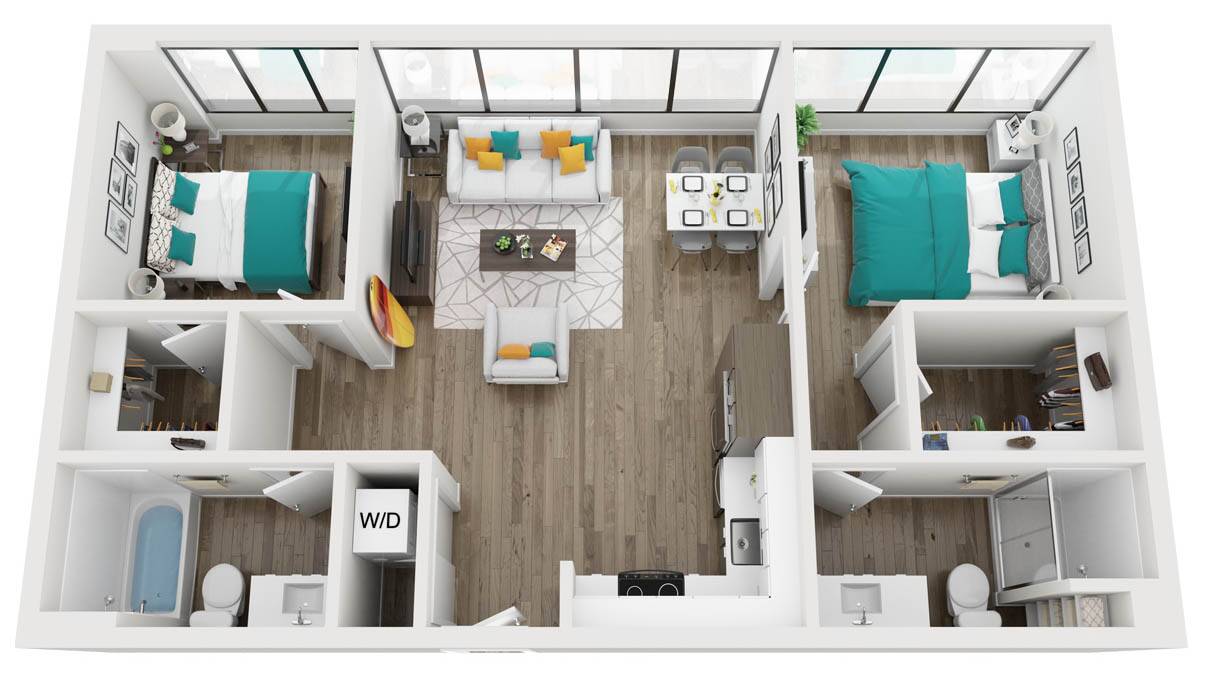 Two Bedrooms / Two Baths