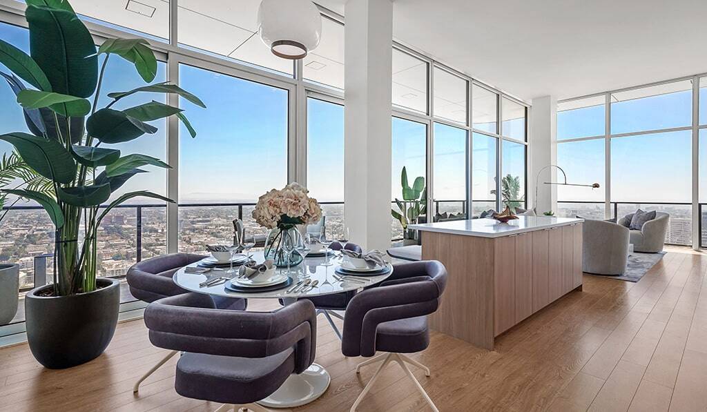 Furnished penthouse living room