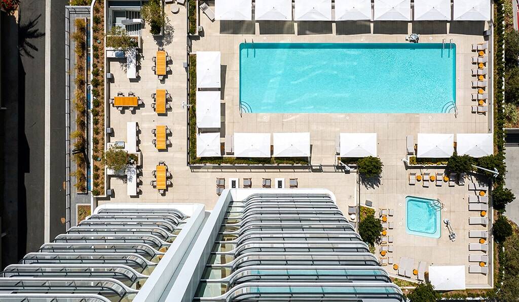 Aerial pool view