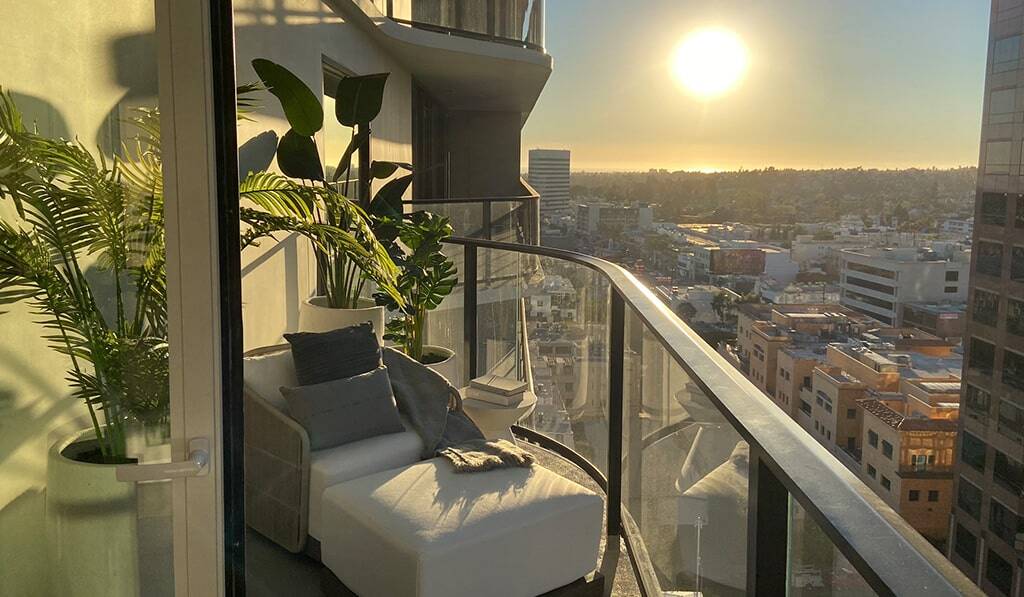 Balcony at sunset