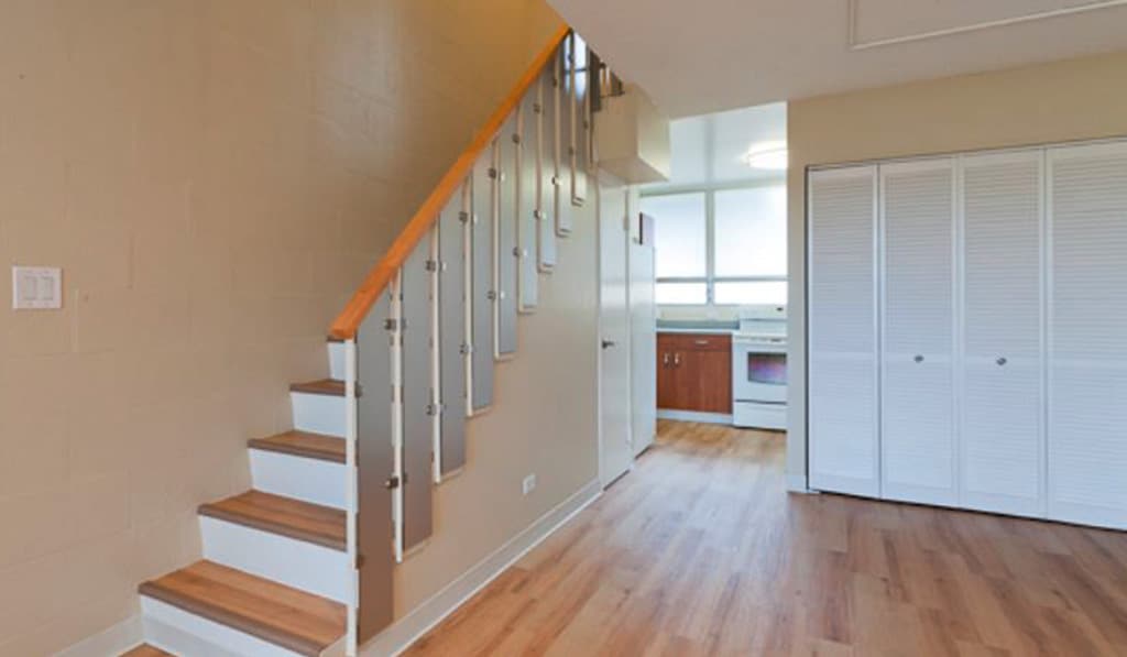 Waena aprtment shows stairs going upstairs
