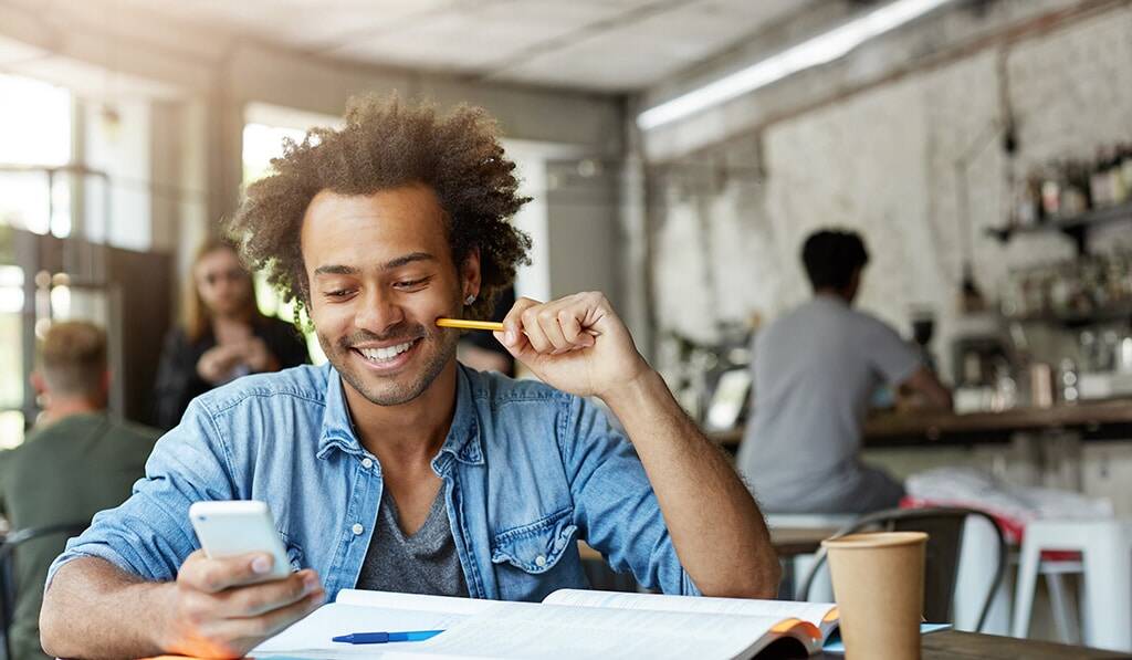 college student studying