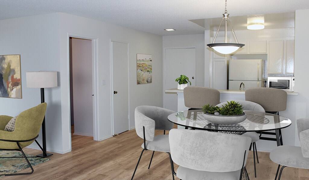 Dining room and kitchen