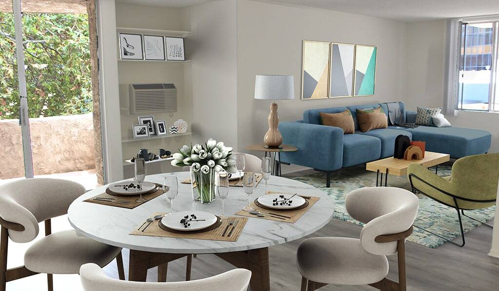 furnished living room