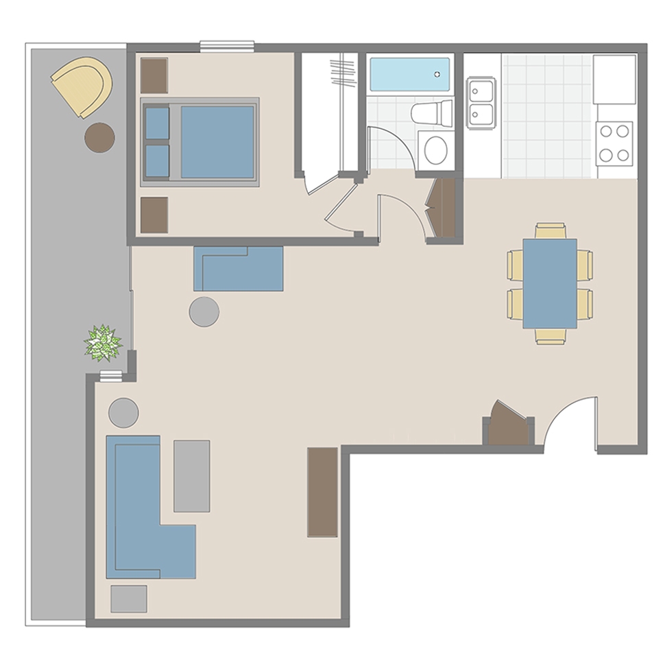 1 Bedroom / 1 Bath + Den