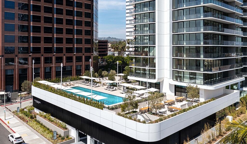 Aerial pool shot