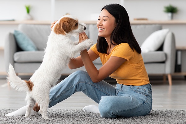 woman with dog